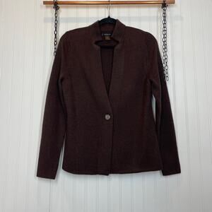 A. Giannetti Women's 100% Merino Wool Brown Cardigan Sweater Size M